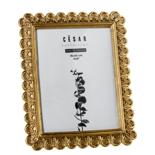 PORTAFOTOS RESINA 15X20CM DORADO