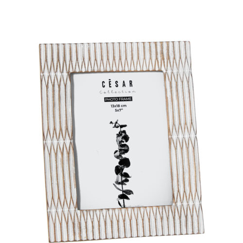 PORTAFOTOS RESINA 13X18CM BLANCO ENVEJECIDO