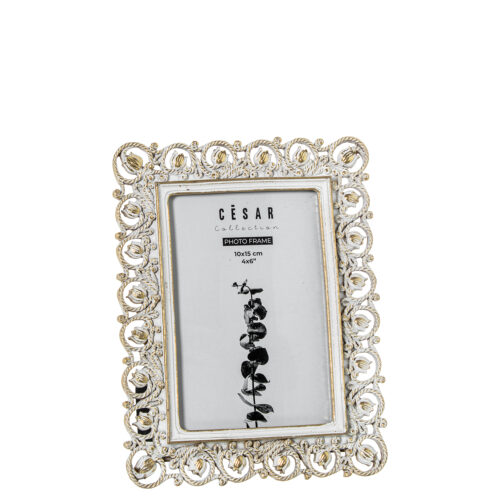 PORTAFOTOS RESINA 10X15CM DORADO