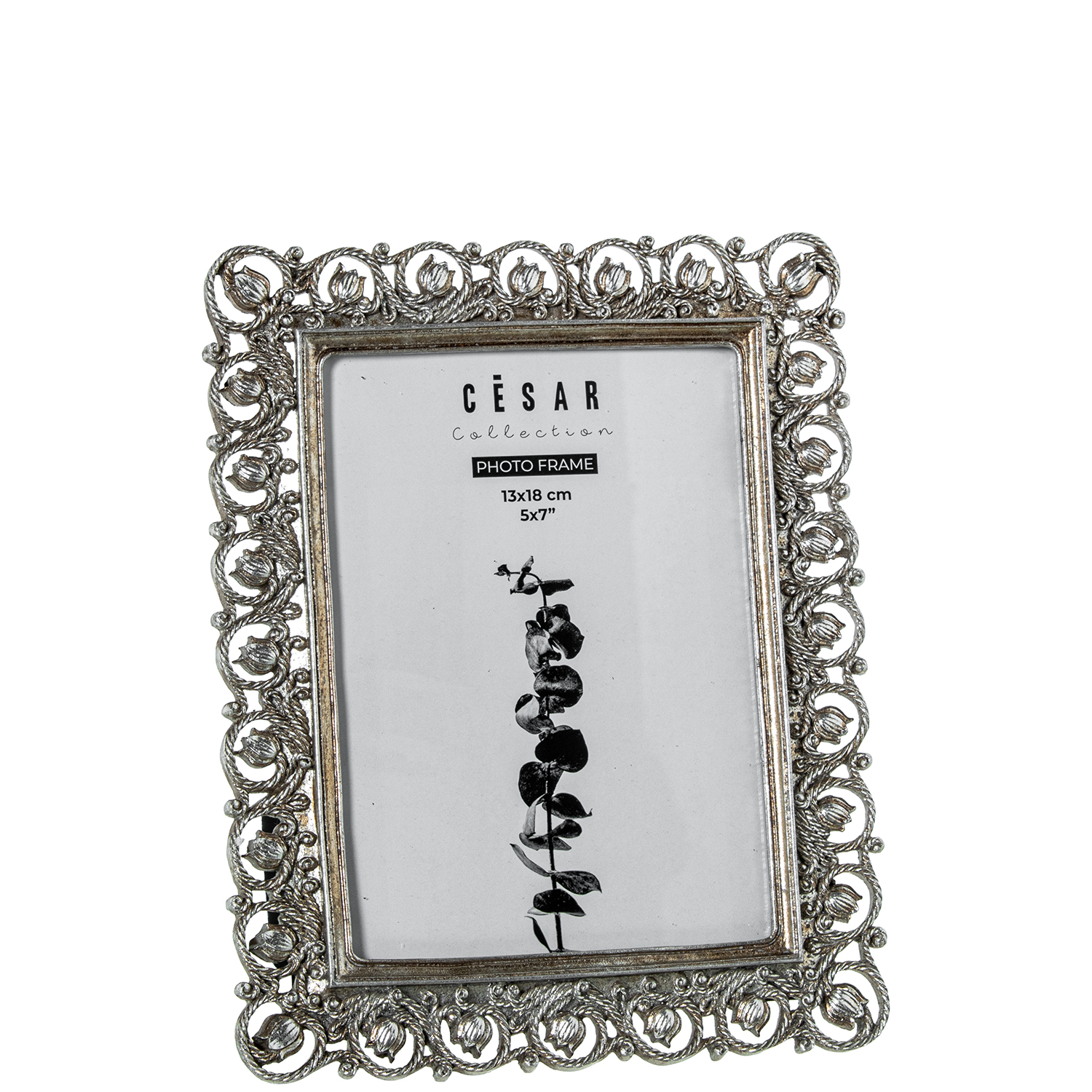 PORTAFOTOS RESINA 13X18CM PLATEADO