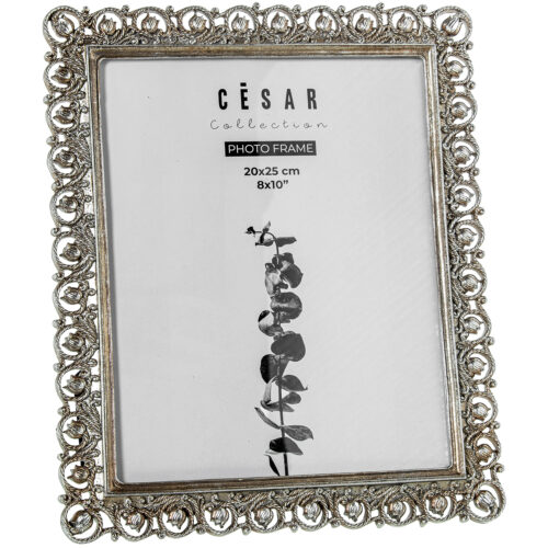 PORTAFOTOS RESINA 20X25CM PLATEADO