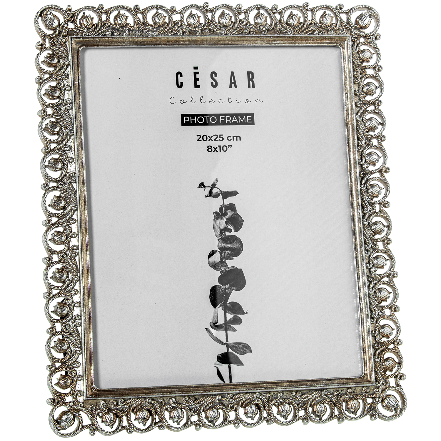 PORTAFOTOS RESINA 20X25CM PLATEADO