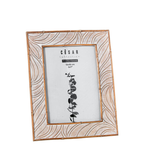 PORTAFOTOS RESINA 13X18CM BLANCO ENVEJECIDO