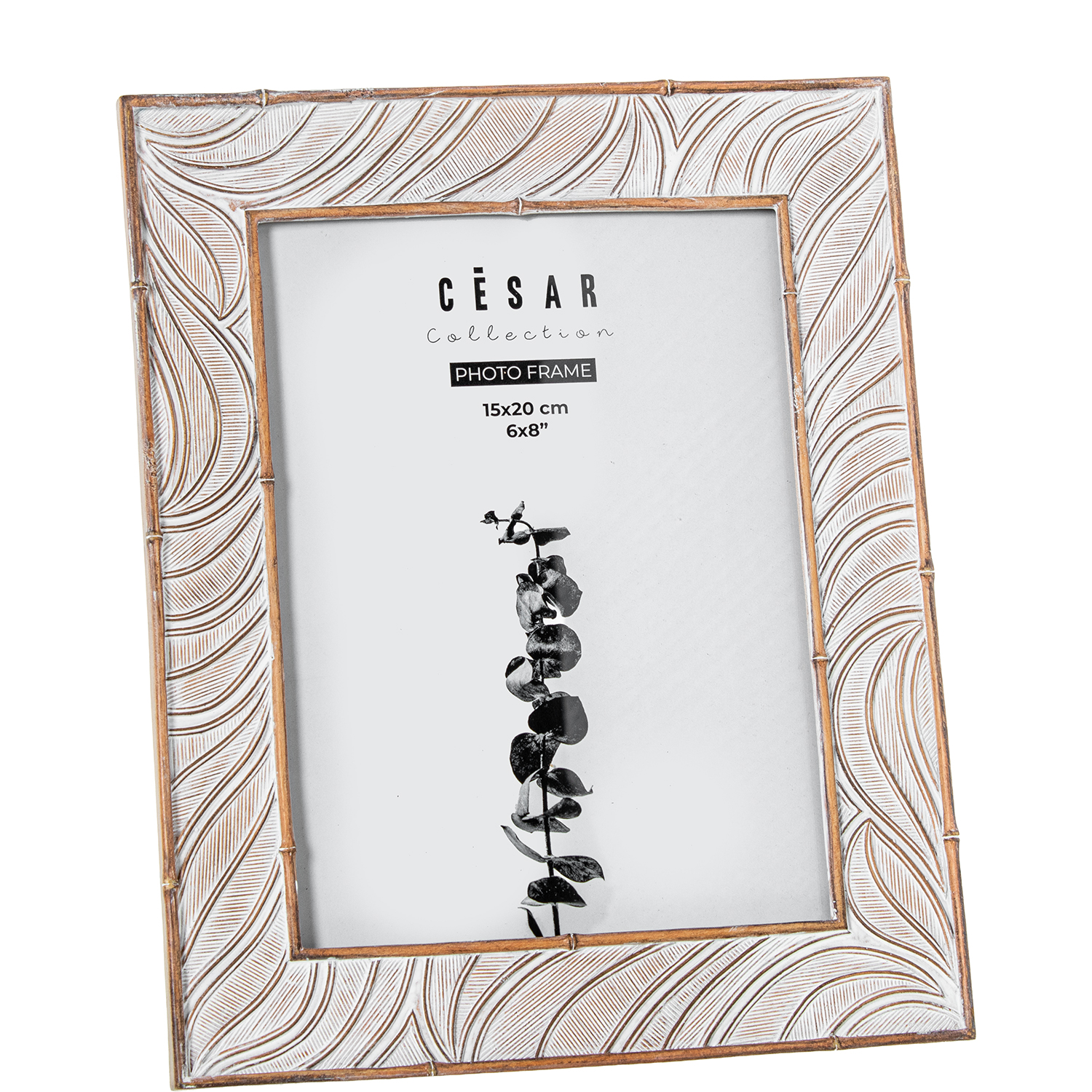 PORTAFOTOS RESINA 15X20CM BLANCO ENVEJECIDO