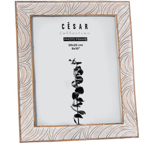 PORTAFOTOS RESINA 20X25CM BLANCO ENVEJECIDO