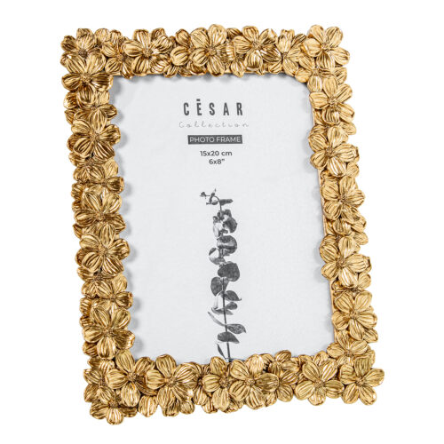 PORTAFOTOS RESINA 15X20CM DORADO