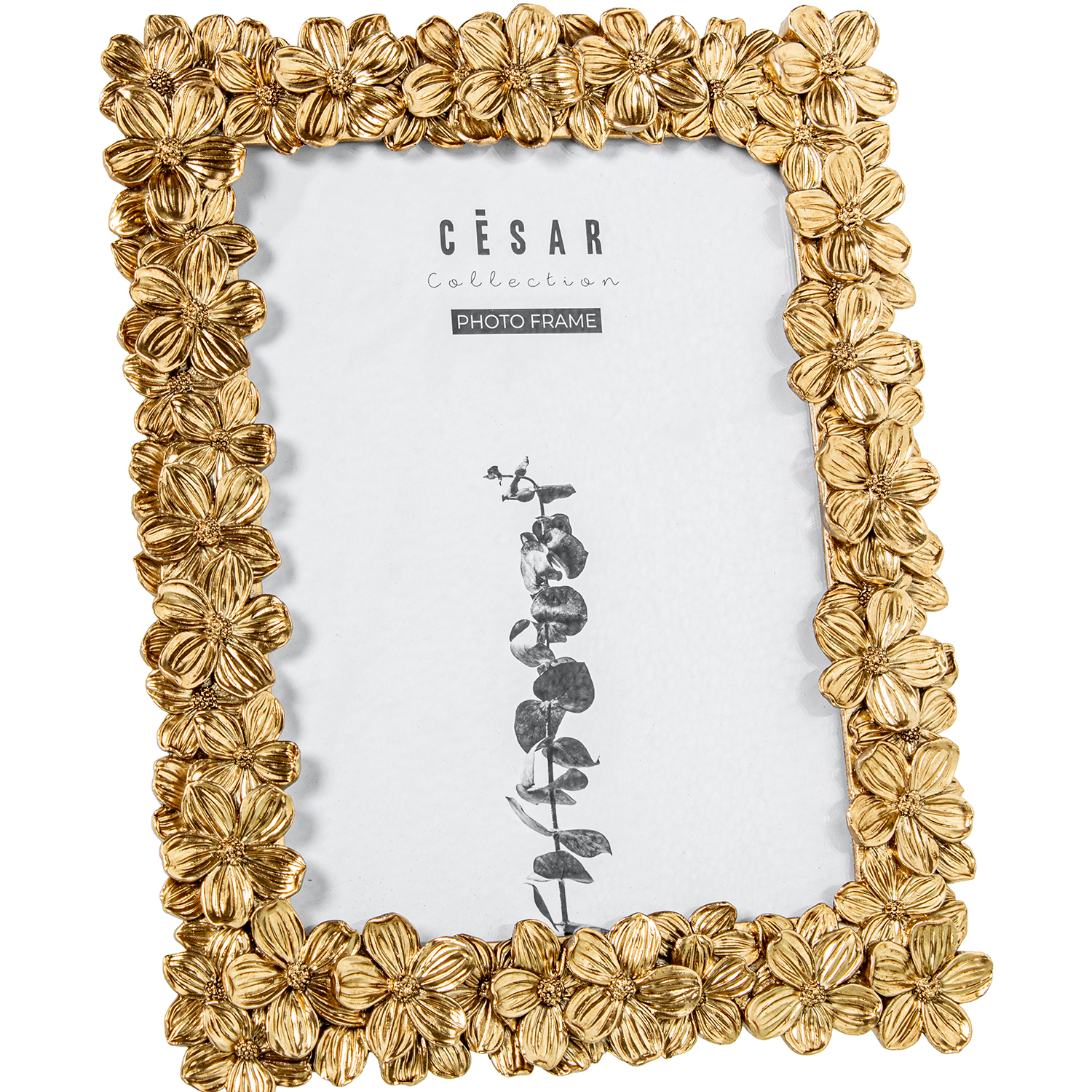 PORTAFOTOS RESINA 20X25CM DORADO