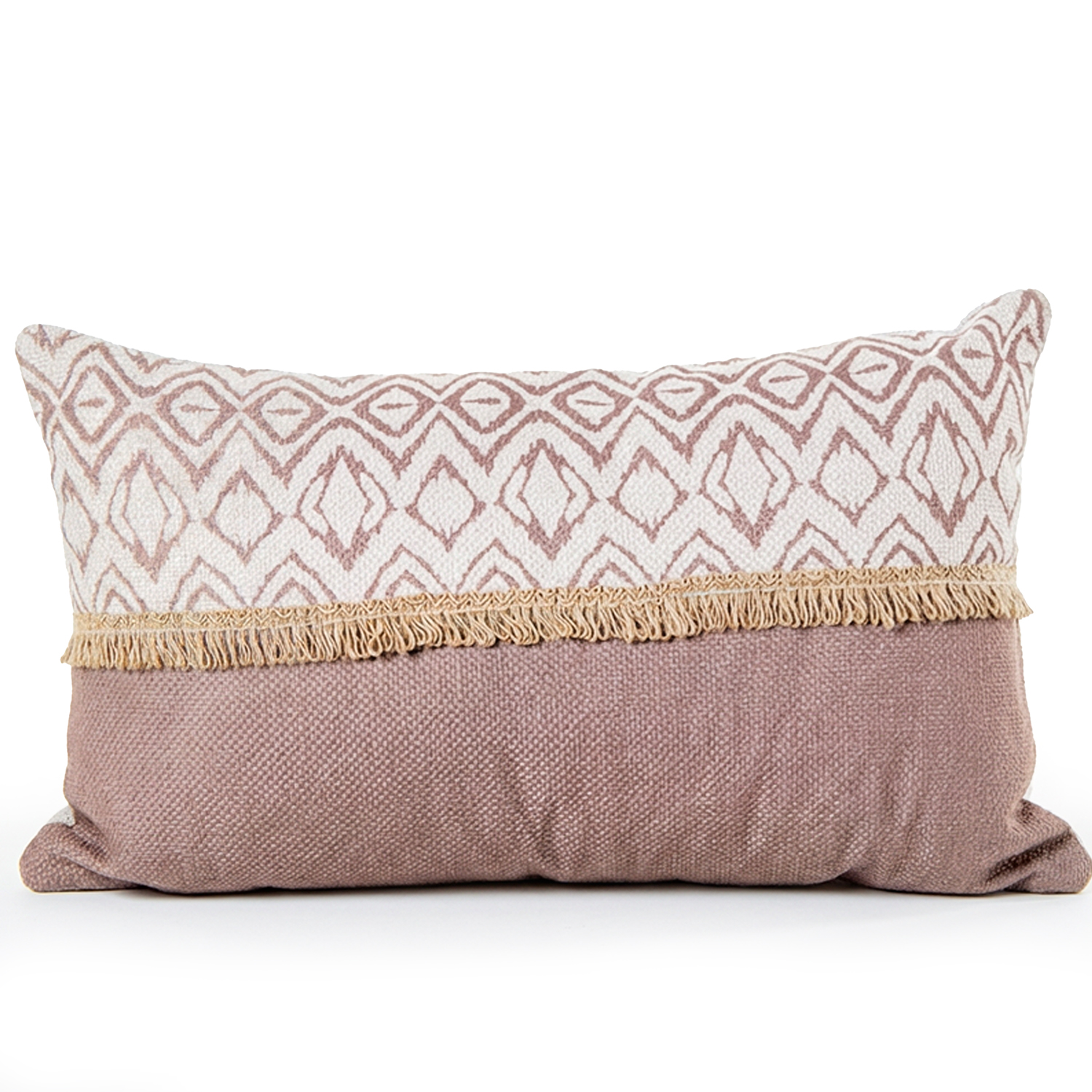 COJÍN 50X30CM 100% POLIÉSTER BURDEOS C/DECORADO