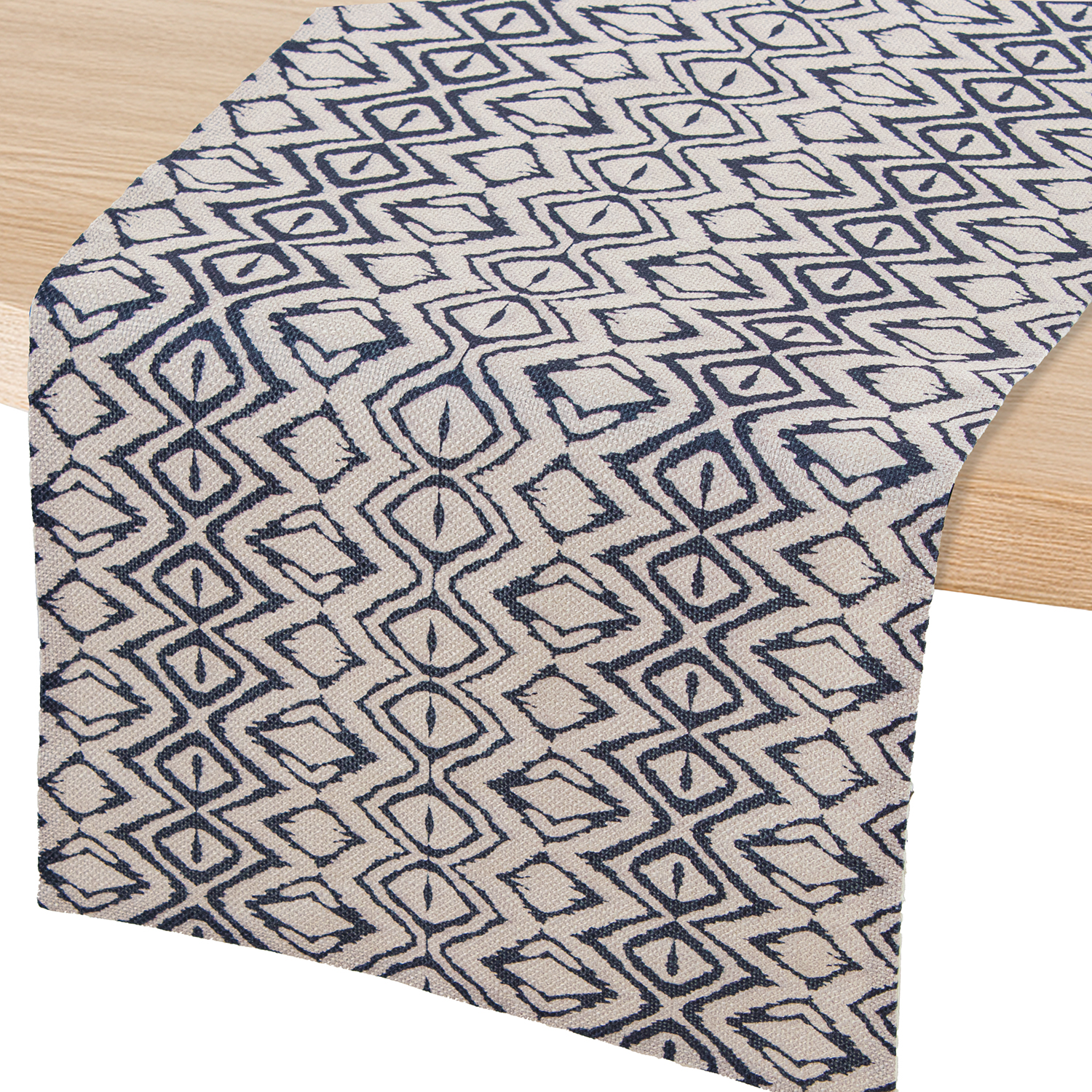 CAMINO DE MESA 45X160CM 100%POSTER NEGRO C/DECORADO