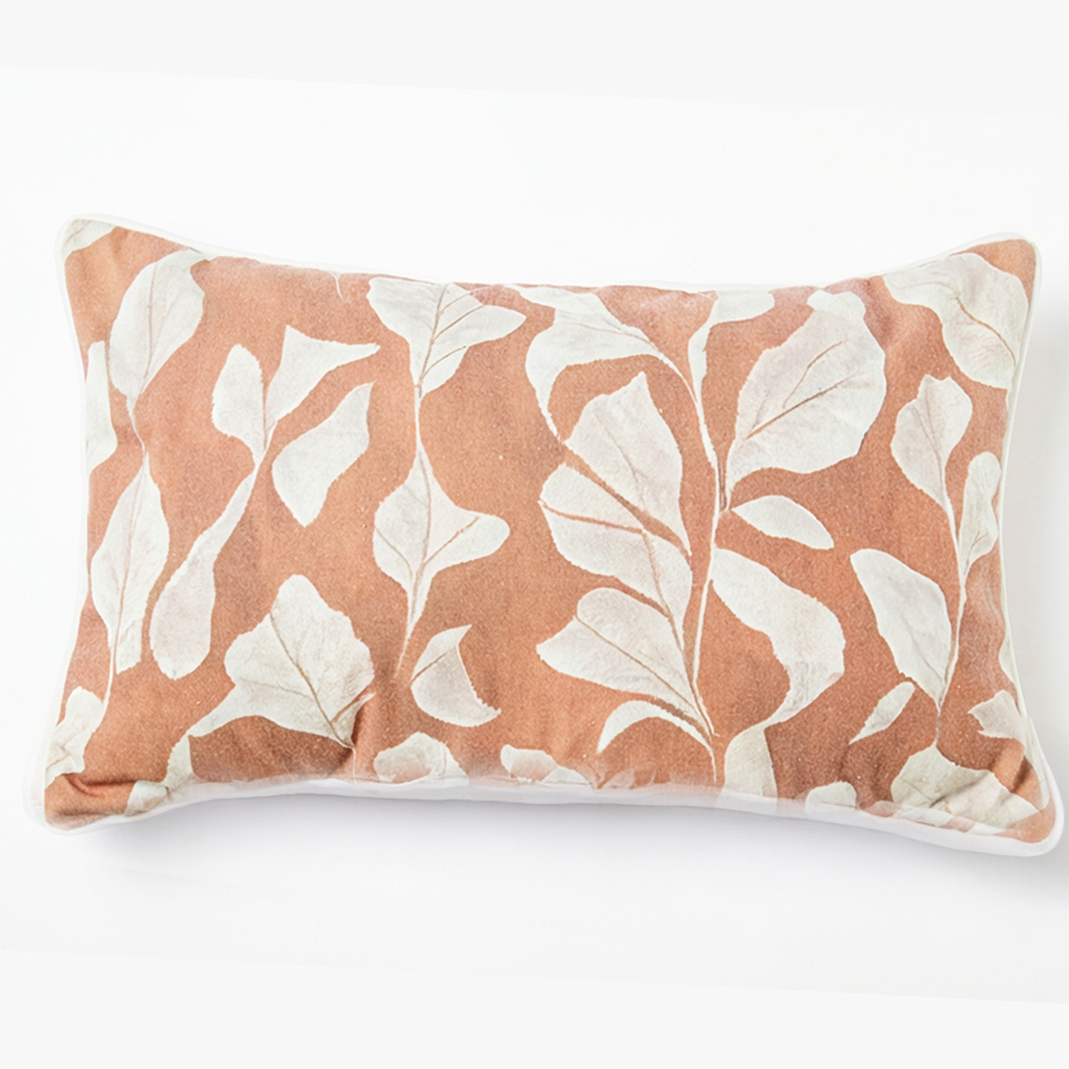 COJÍN 50X30CM 80% POLIÉSTER 20% ALGODÓN ROSA DECORADO