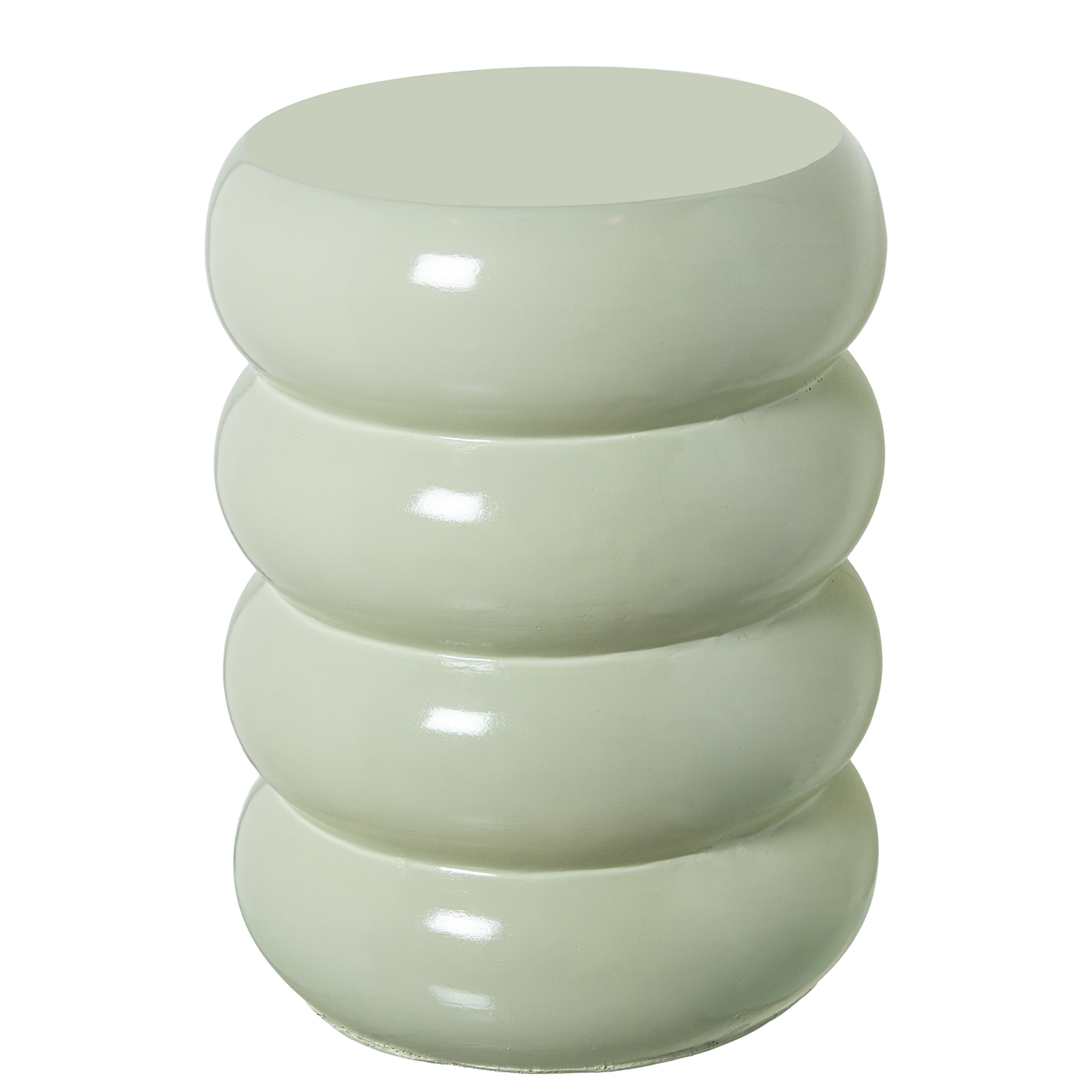 MESA AUXILIAR FIBRA DE VIDRIOCREMA BRILLO