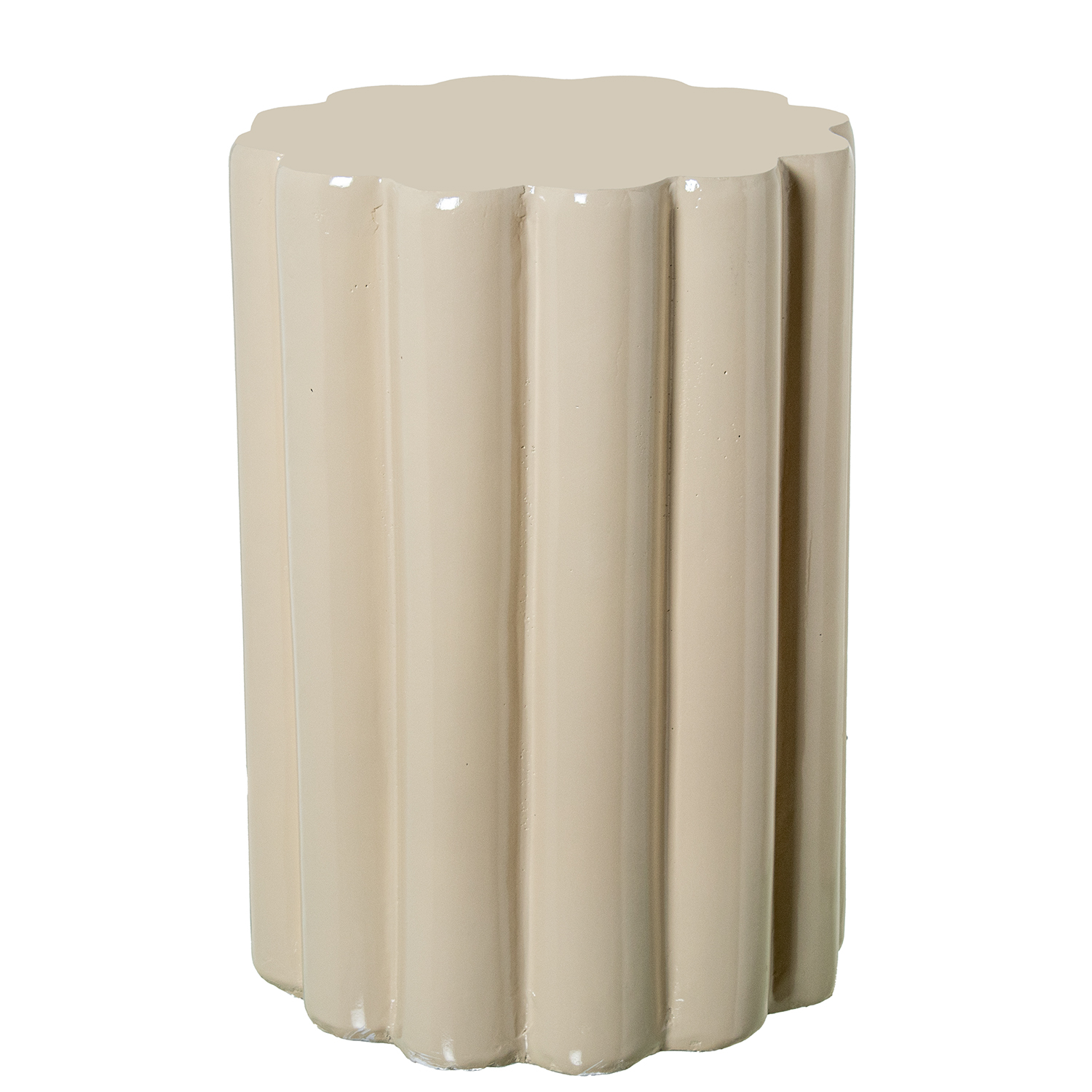 MESA AUXILIAR FIBRA DE VIDRIOBLANCO ACABADO CEMENTO