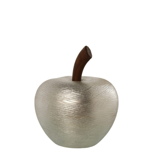 FIGURA MANZANA CERÁMICA PLATA