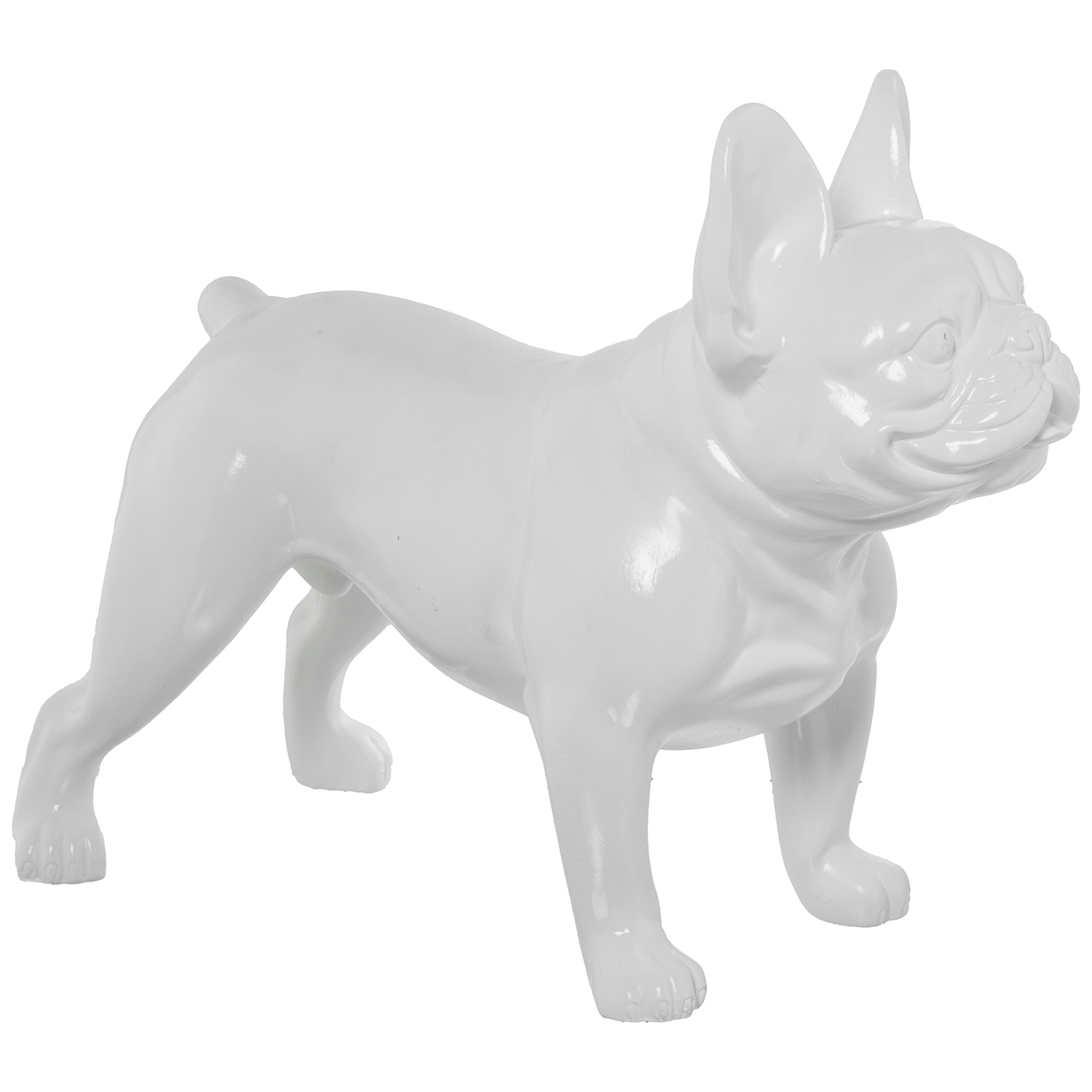 FIGURA CERÁMICA PERRO DE PIE BBLANCO BRILLO