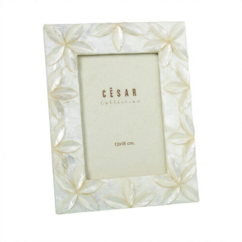 PORTAFOTOS NACAR 13X18CM FLORES RELIEVE NATURAL