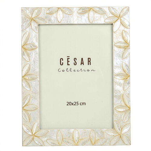 PORTAFOTOS NACAR 20X25CM FLORES RELIEVE NATURAL