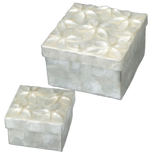 SET 2 CAJAS NACAR FLORES RELIES RELIEVE NATURAL