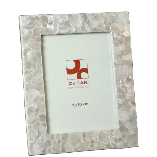 PORTAFOTOS NACAR 15X20CM CIRCULOS NATURAL