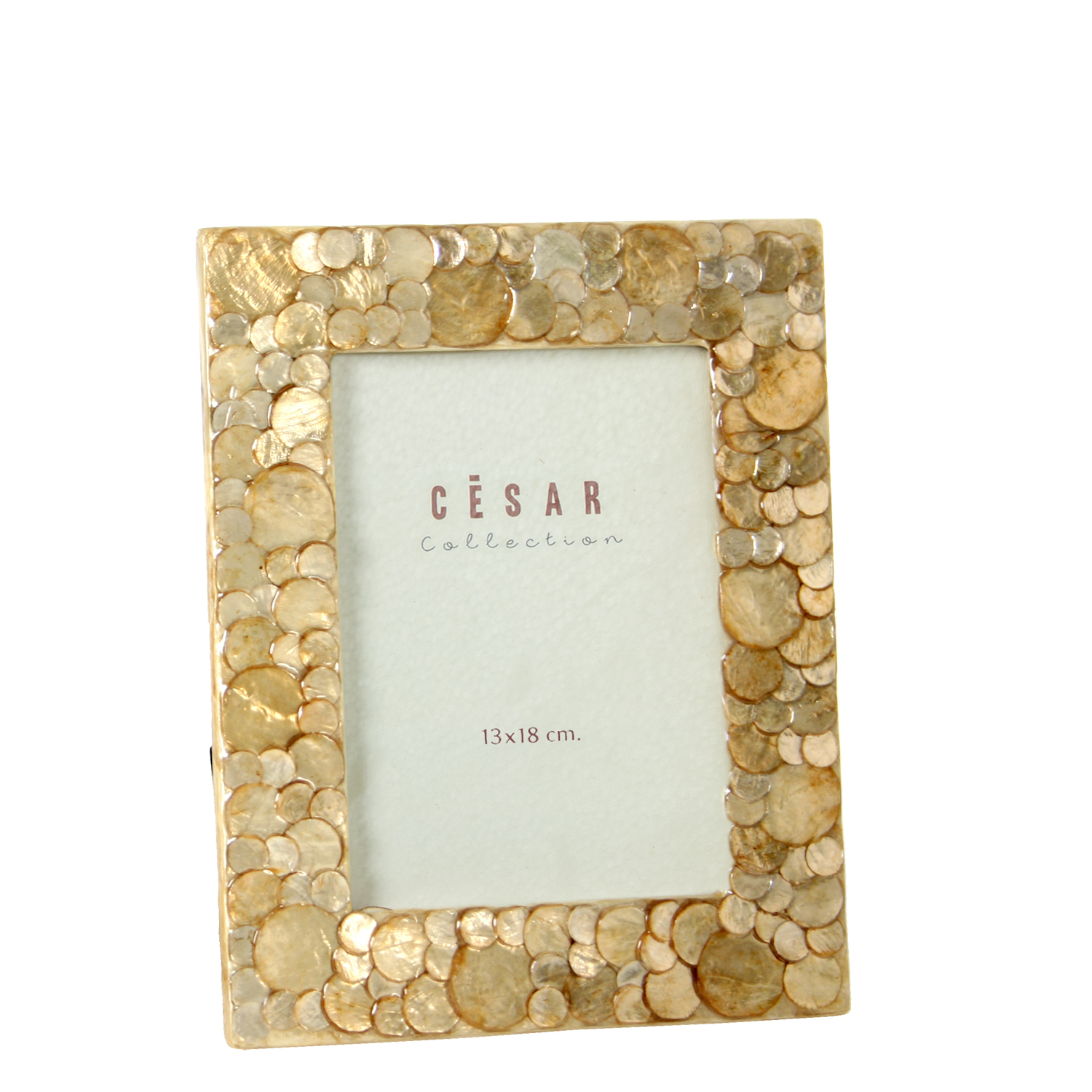 PORTAFOTOS NACAR 13X18CM CIRCULOS TOSTADO