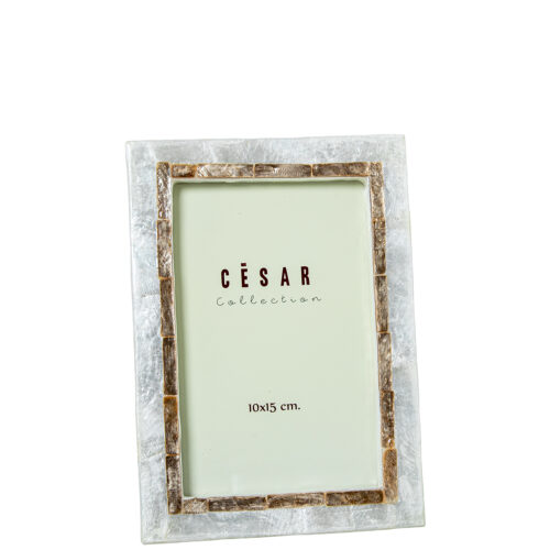 PORTAFOTOS NACAR 10X15CM NATURDO MARCO FINO