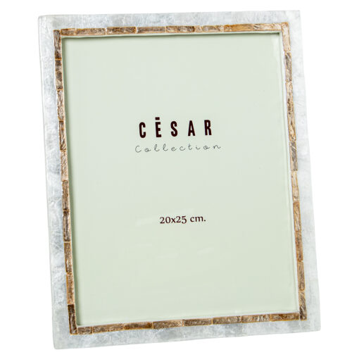 PORTAFOTOS NACAR 20X25CM NATURAL C/RECT. TOSTADO MARCO FINO