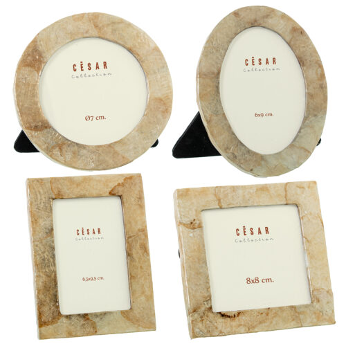 SET 4 MINI PORTAFOTOS NACAR TOTURAL, FORMAS SURT.