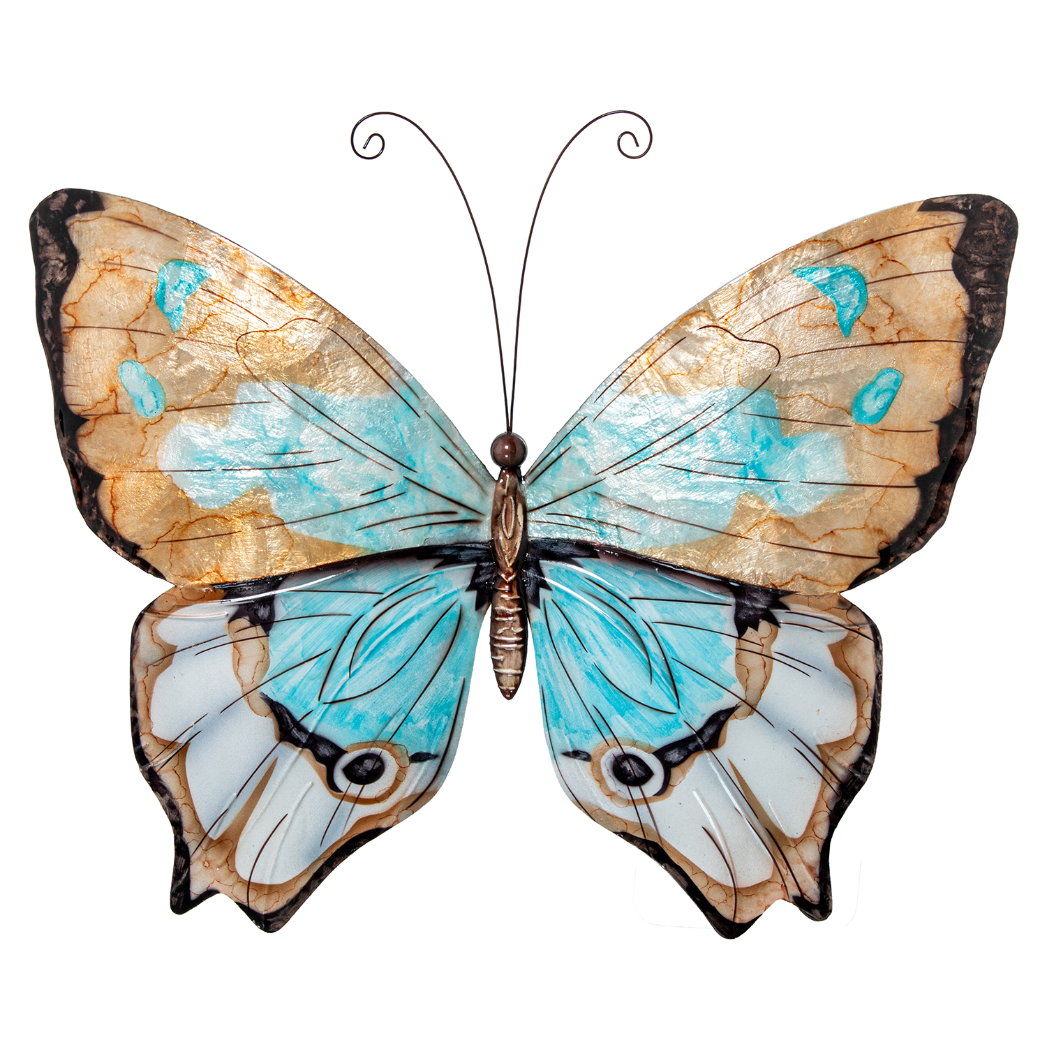 DECORACION PARED MARIPOSA METAL/NACAR MULTICOLOR