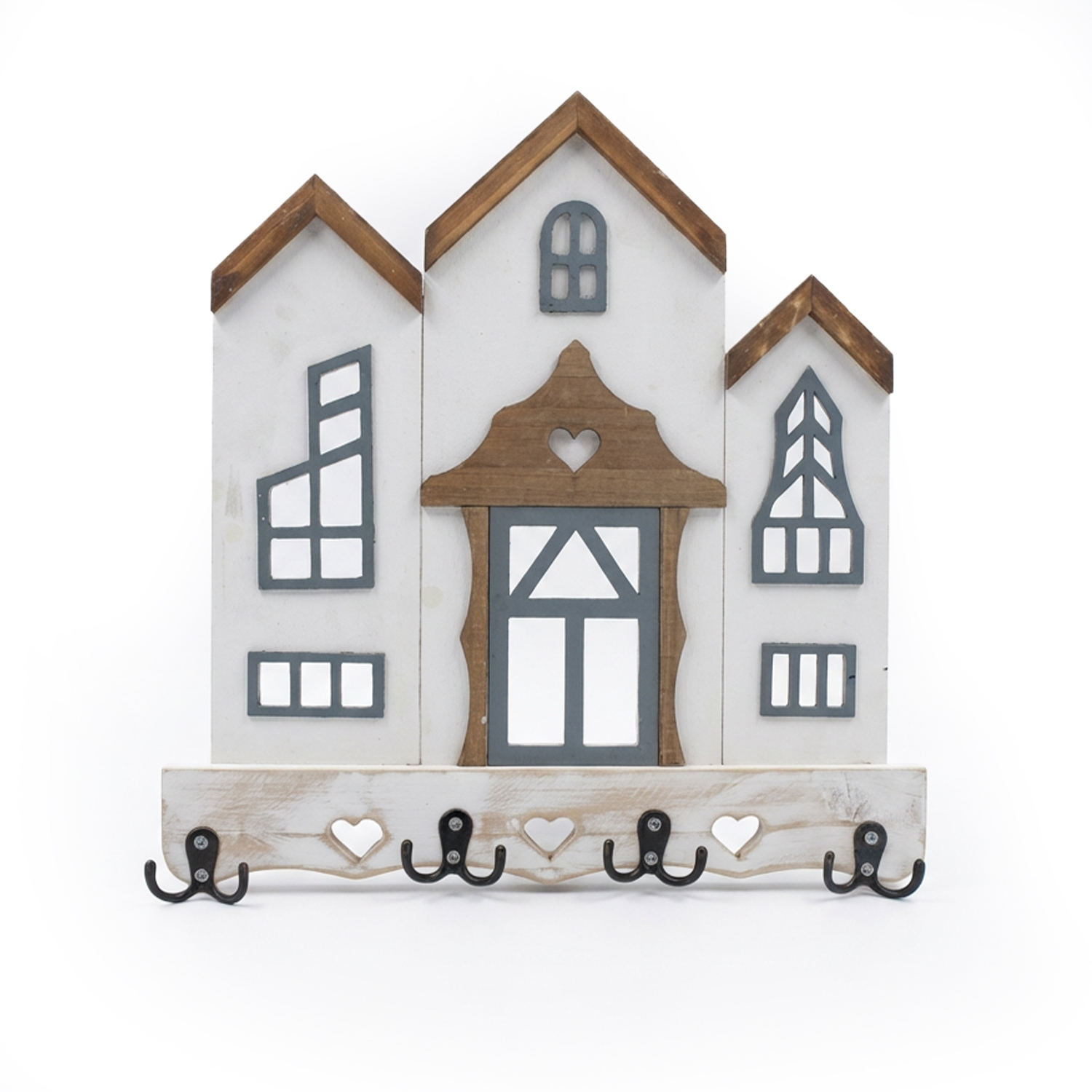 PERCHERO PARED MADERA CASAS C/3 GANCHOS METAL