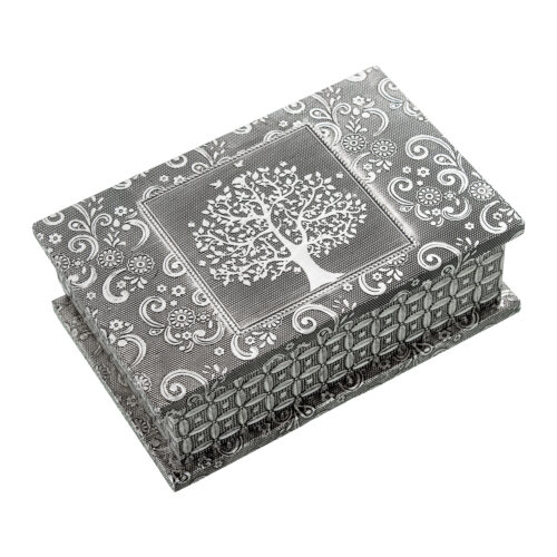 JOYERO METAL PLATEADO LIBRO DEDECO. ÁRBOL DE LA VIDA