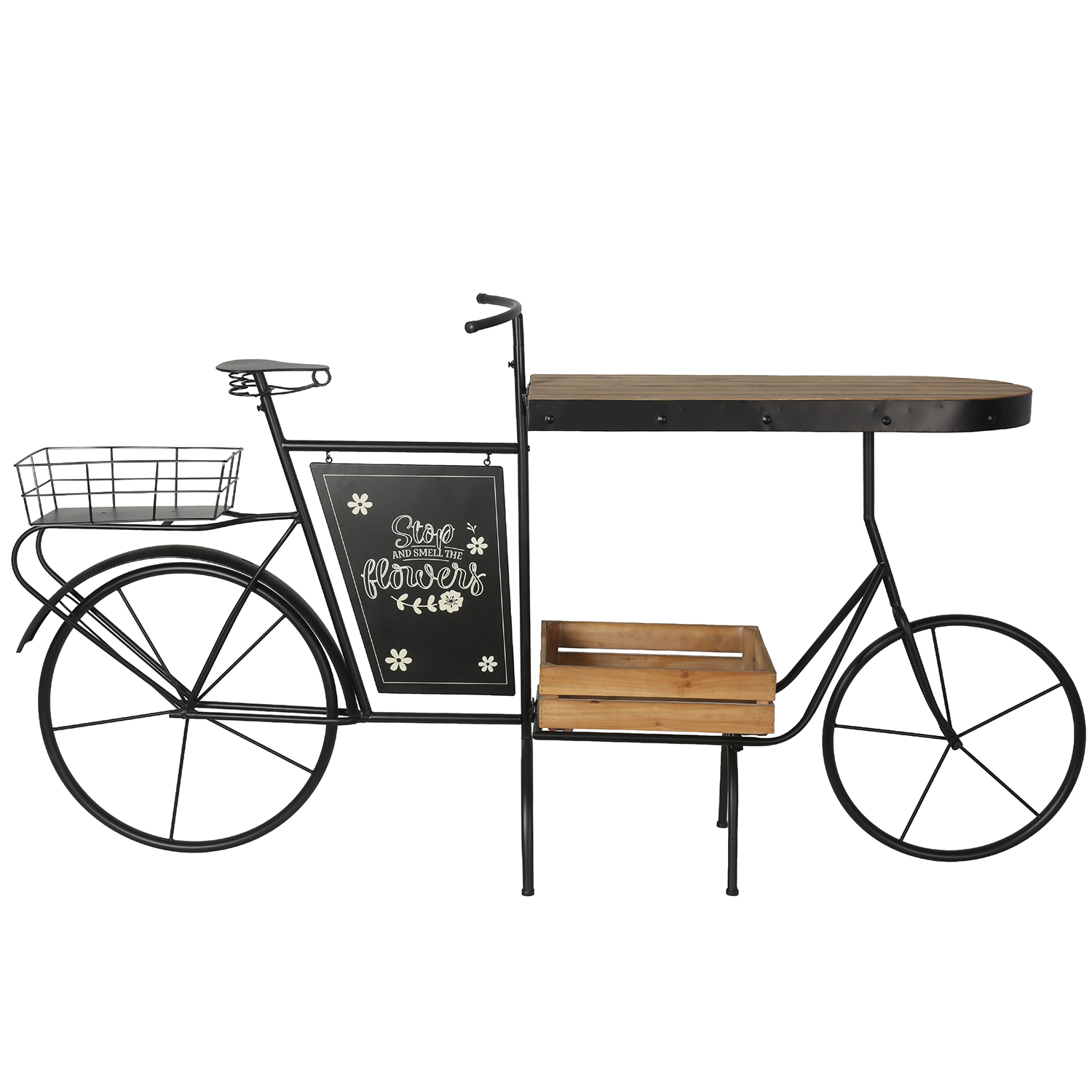 JARDINERA METAL NEGRO BICICLET HELADOS