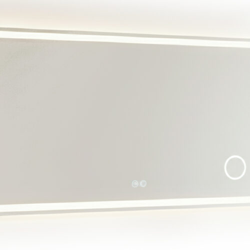 ESPEJO PARED CON ILUMINACION LED Y LUPA DE AUMENTO  WATERPROOF 100 x 70 CM.