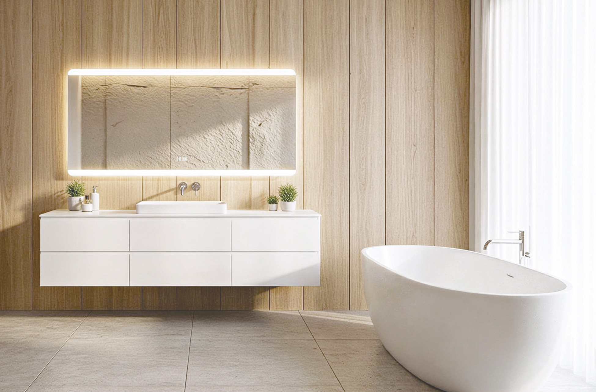 ESPEJO PARED CON ILUMINACION LED Y FUNCION ANTIVAHO SQUARE 130 x 80 CM. - Imagen 3