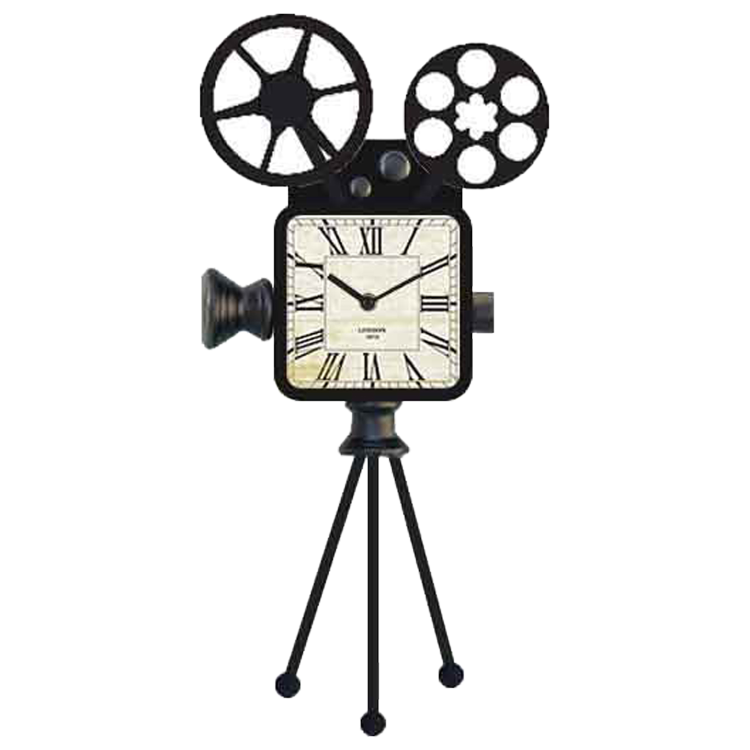 RELOJ SOBREMESA CÁMARA CINE MEINA METAL HIERRO