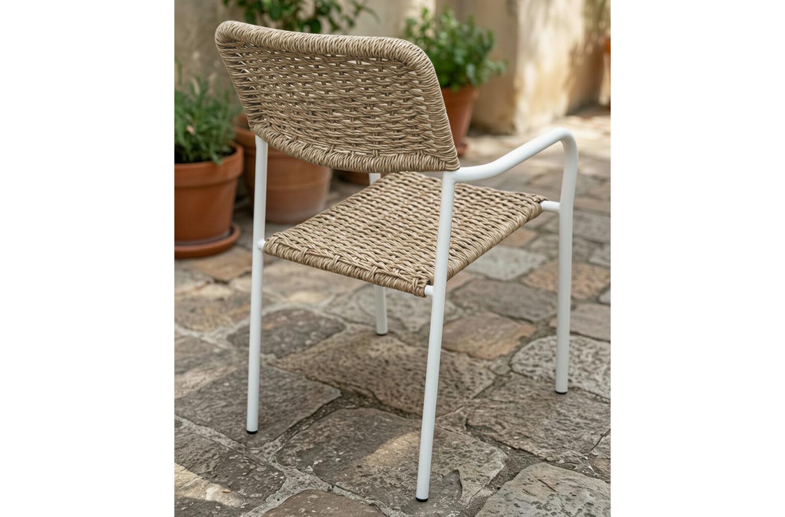 SILLA DE EXTERIOR SAVA MIMBRE / BLANCO - Imagen 5