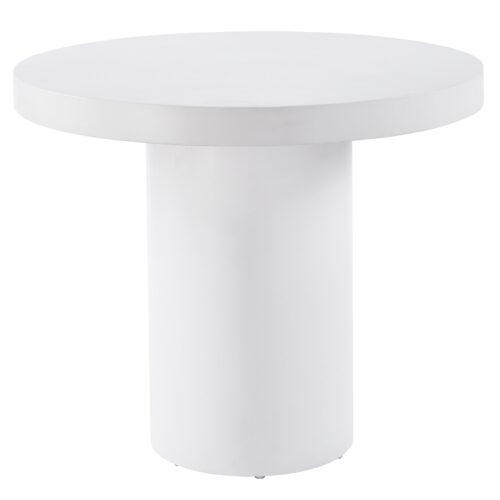 MESA FIJA REDONDA 90 CM MICROCEMENTO BLANCO