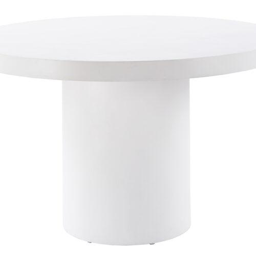 MESA FIJA REDONDA 120 CM MICROCEMENTO BLANCO