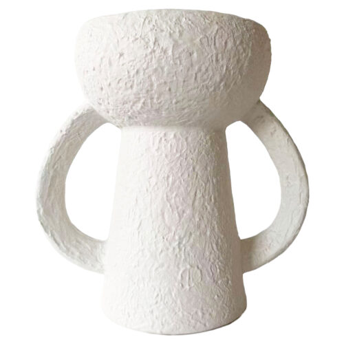 JARRÓN CERÁMICA BLANCO C/ASAS