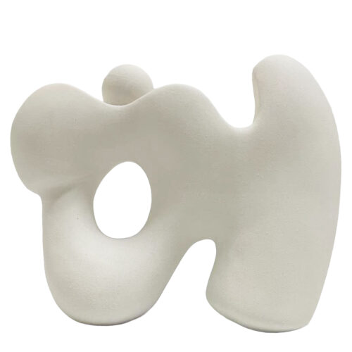 FIGURA ABSTRACTA CERAMICA BLANCA