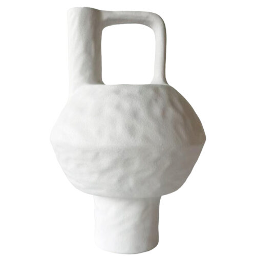 JARRÓN CERAMICA BLANCO C/ASA