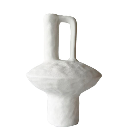 JARRÓN CERÁMICA BLANCO C/ASA