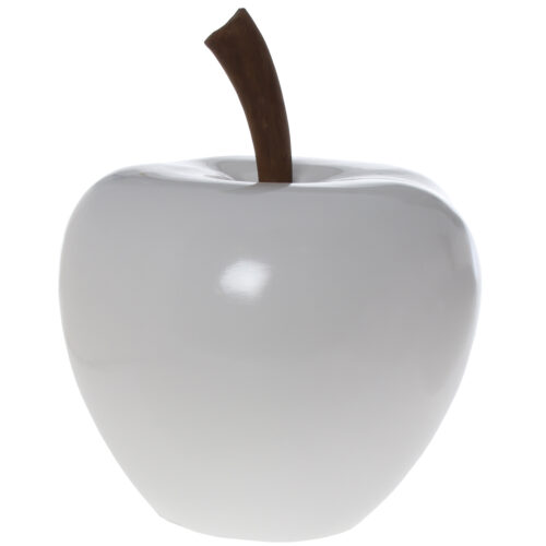 FIGURA MANZANA CERÁMICA BLANCO