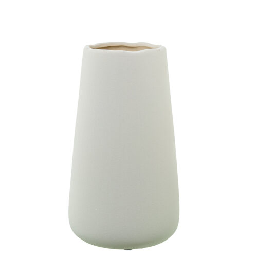 JARRON CERAMICA 23CM CREMA RUGREMA RUGOSA