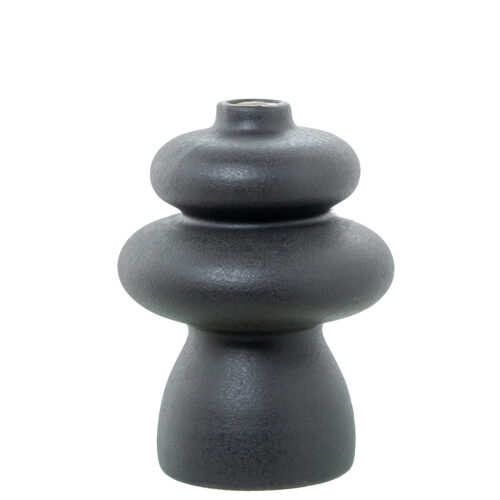 JARRON CERAMICA ABSTRACTO 25CM NEGRA