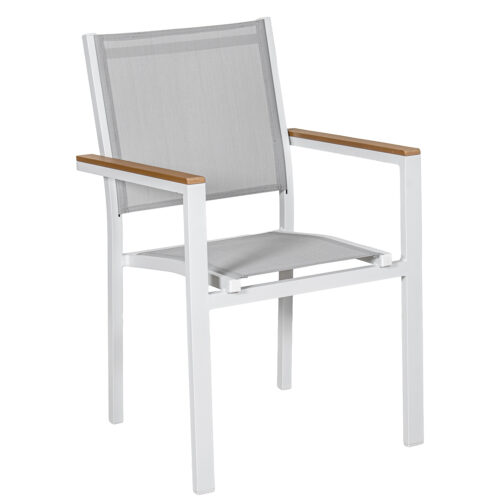 SILLA ALUMINIO BLANCO TEXTILENTEXTILENO GRIS