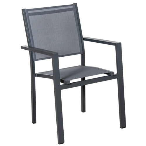 SILLA ALUMINIO TEXTILENO ANTRAO GRIS APILABLE
