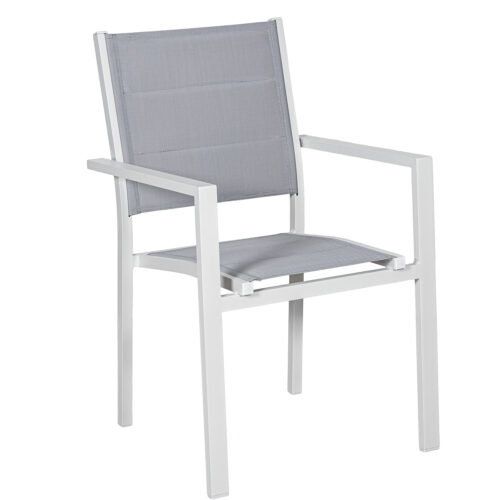 SILLA ACOLCHADA ALUMINIO BLANC APILABLE