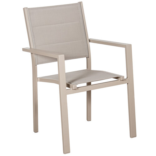 SILLA ACOLCHADA ALUMINIO TEXTILENO ANTRACITA APILABLE