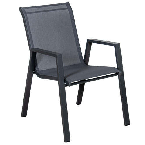 SILLA ALUMINIO TEXTILENO ANTRAO GRIS APILABLE