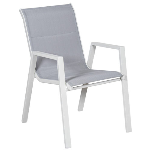 SILLA ACOLCHADA ALUMINIO BLANC APILABLE