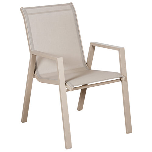 SILLA ACOLCHADA ALUMINIO TEXTILENO ANTRACITA APILABLE